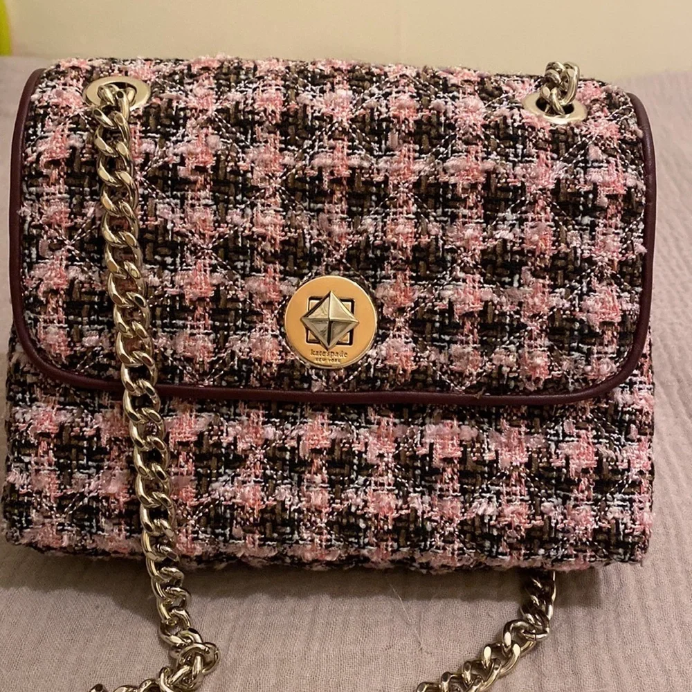Kate Spade beautiful tweed shoulder / crossbody bag. Like new.